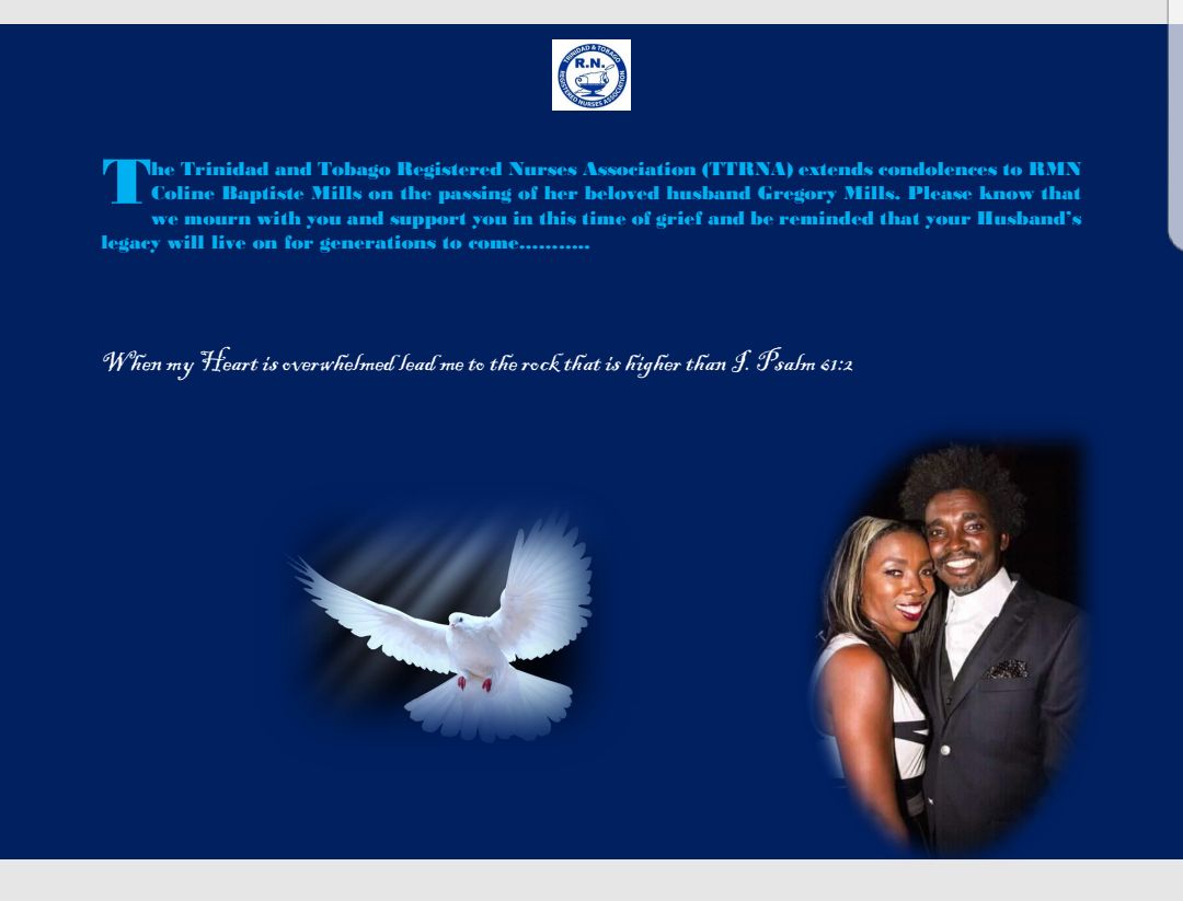 Condolences to RMN Coline Baptiste Mills Jan 2018