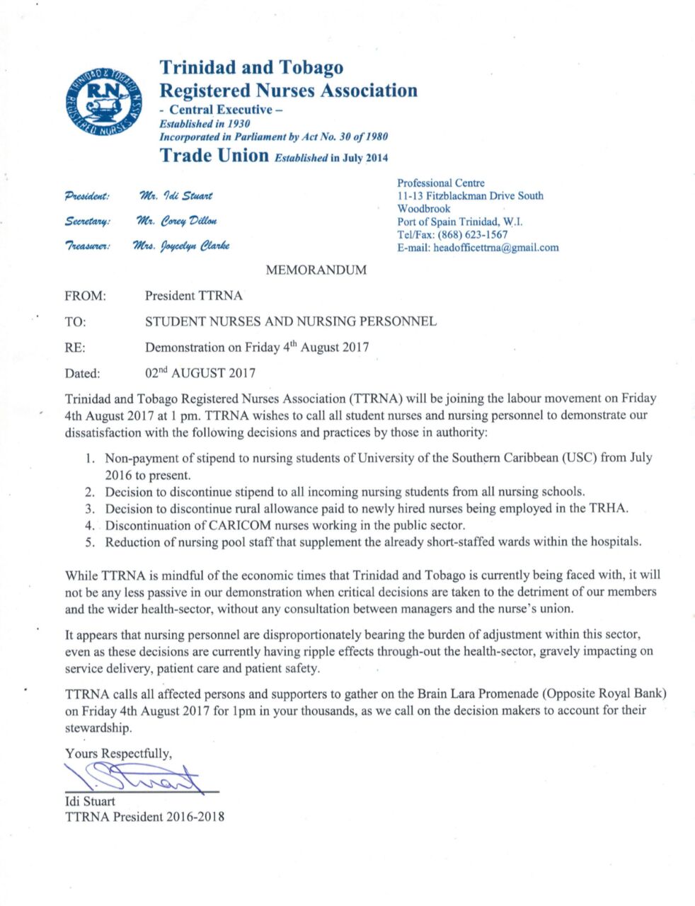 Memo 2 aug 17