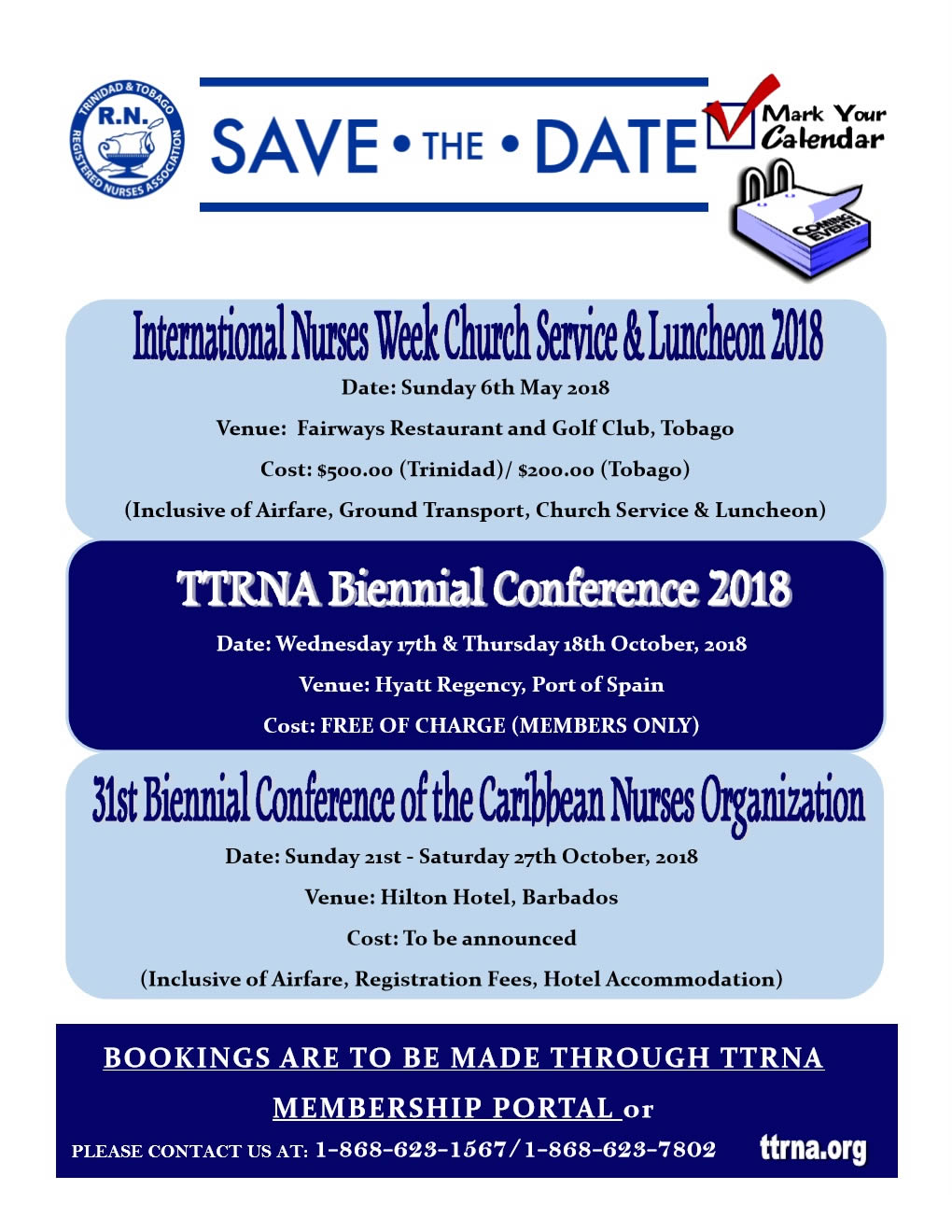 Save the Date  - Mark Your Calendar 