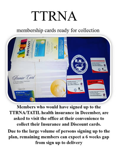 TTRNA Membership Card Ready for Collection